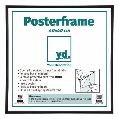 Posterrahmen Kunststoff 40x40cm Schwarz Matt Vorne Messe | Yourdecoration.at