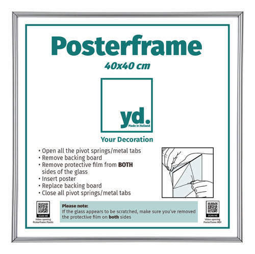 Posterrahmen Kunststoff 40x40cm Silber Vorne Messe | Yourdecoration.at