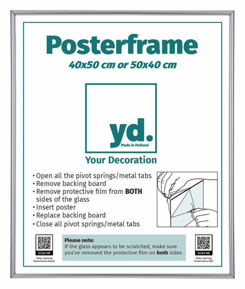 Posterrahmen Kunststoff 40x50cm Silber Vorne Messe | Yourdecoration.at