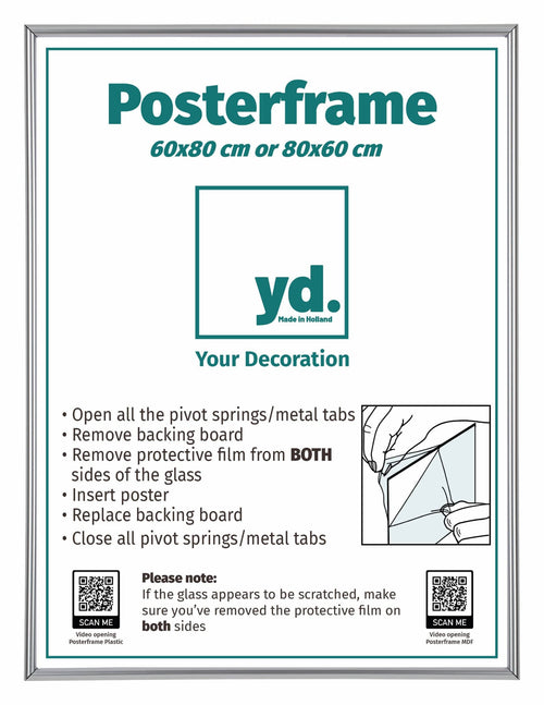 Posterrahmen Kunststoff 60x80cm Silber Vorne Messe | Yourdecoration.at