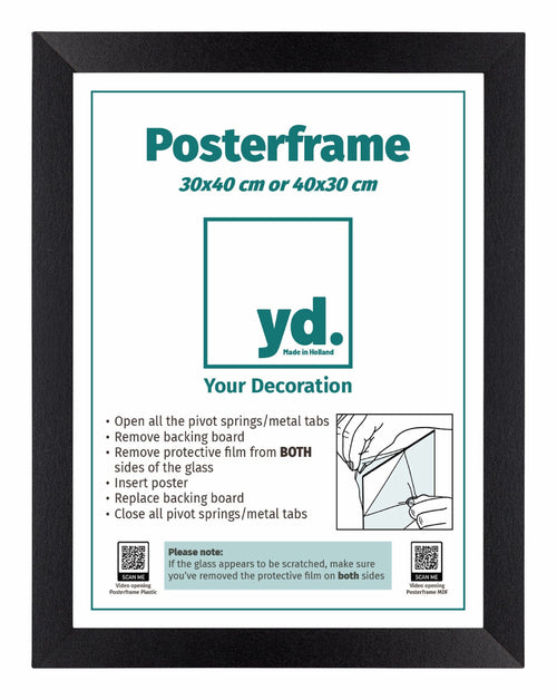 Posterrahmen MDF 30x40cm Schwarz Matt Vorne Messe | Yourdecoration.at