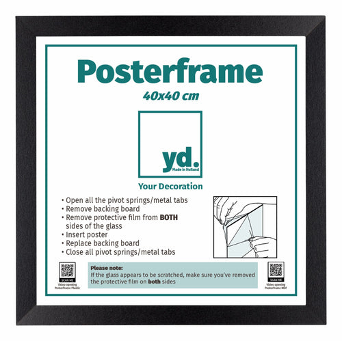 Posterrahmen MDF 40x40cm Schwarz Matt Vorne Messe | Yourdecoration.at