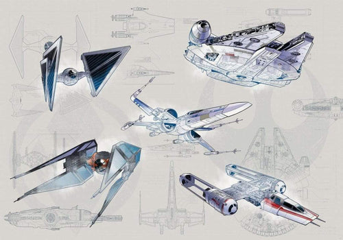 Komar Star Wars Blueprint Light Vlies Fototapete 400x280cm 8 bahnen | Yourdecoration.de