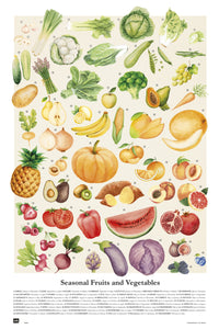 Grupo Erik GPE5349 Vegetales Y Frutas De Temporada Poster 61X91,5cm | Yourdecoration.at