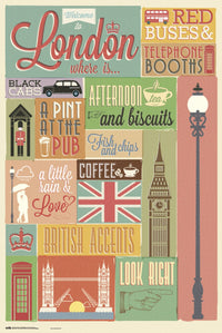 Grupo Erik GPE5542 London Collage Poster 61X91,5cm | Yourdecoration.at