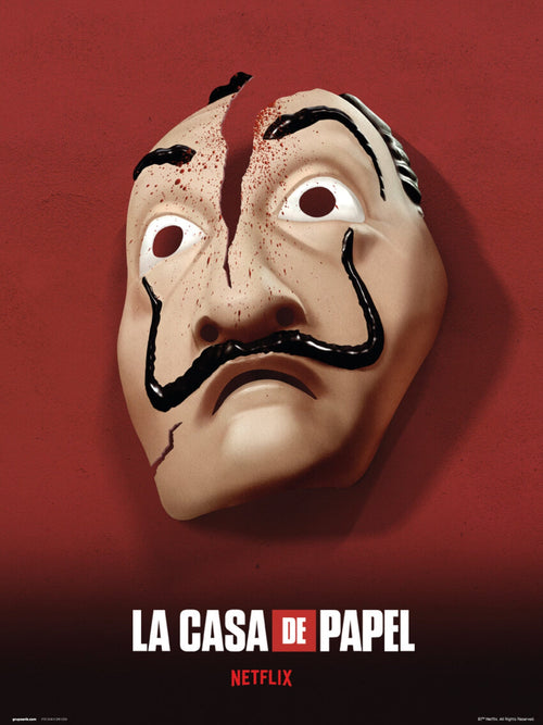 Grupo Erik La Casa De Papel Mascara Kunstdruck 30X40cm | Yourdecoration.at
