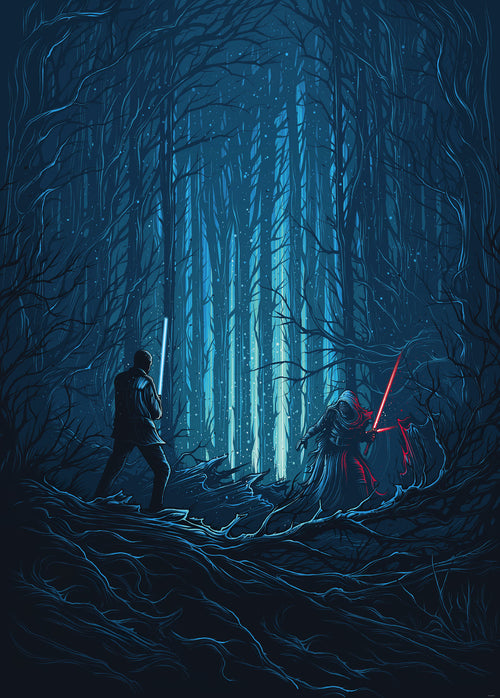 Komar Vlies Fototapete Iadx4 003 Star Wars Wood Fight | Yourdecoration.at