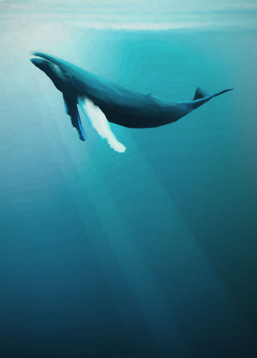 Komar Vlies Fototapete Iax4 0045 Artsy Humpback Whale | Yourdecoration.at