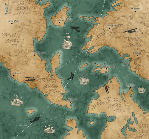 Komar Vlies Fototapete Iax6 0029 Old Travel Map | Yourdecoration.at