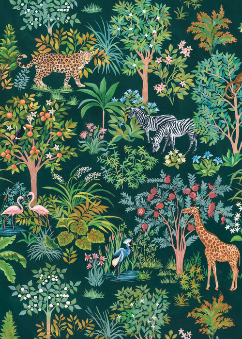 Komar Vlies Fototapete Inx4 055 Happy Jungle | Yourdecoration.at