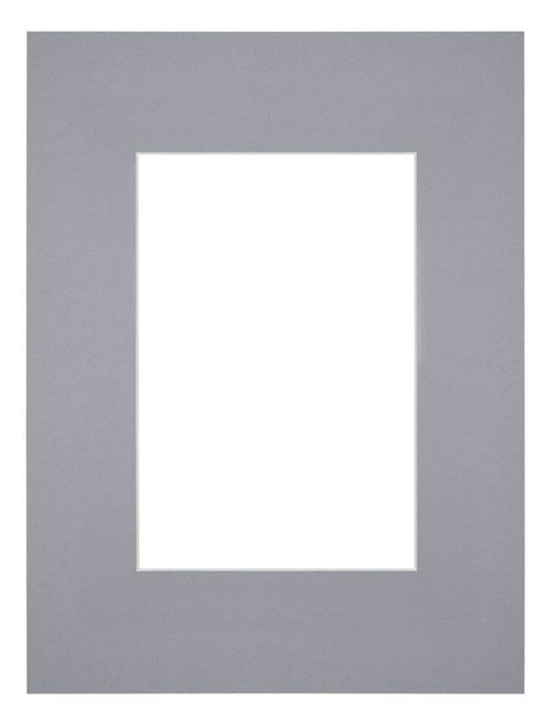 Passepartout 18x24cm Karton Grau Rand Gerade Vorne | Yourdecoration.de