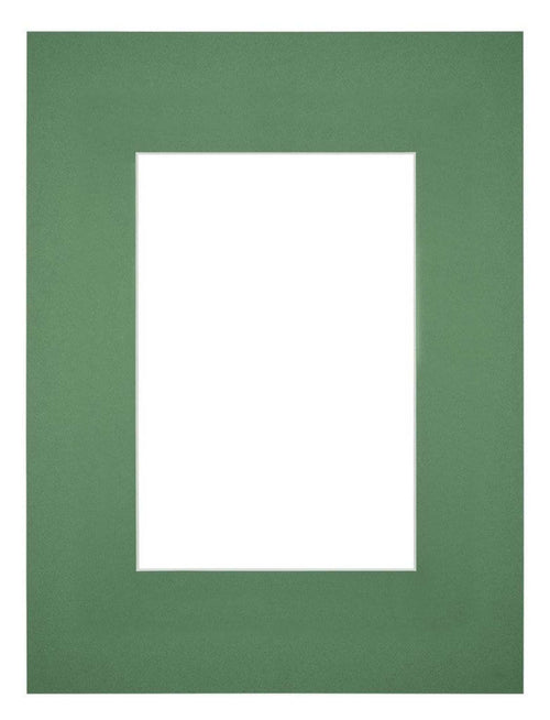 Passepartout 18x24cm Karton Waldgrun Rand Gerade Vorne | Yourdecoration.de