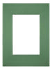 Passepartout 18x24cm Karton Waldgrun Rand Gerade Vorne | Yourdecoration.de