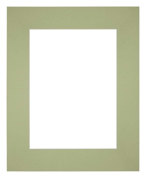 Passepartout 20x25cm Karton Mintgrun Rand Gerade Vorne | Yourdecoration.de