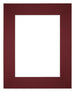 Passepartout 20x25cm Karton Weinrot Rand Gerade Vorne | Yourdecoration.de