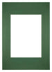 Passepartout 20x28cm Karton Waldgrun Rand Gerade Vorne | Yourdecoration.de