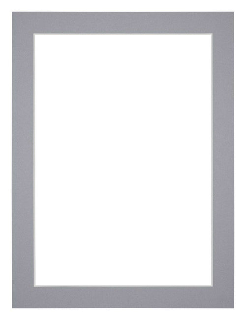 Passepartout 45x60cm Karton Grau Rand 3cm Gerade Vorne | Yourdecoration.de