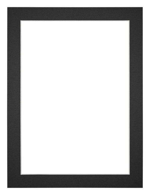 Passepartout 45x60cm Karton Schwarz Rand 3cm Gerade Vorne | Yourdecoration.de