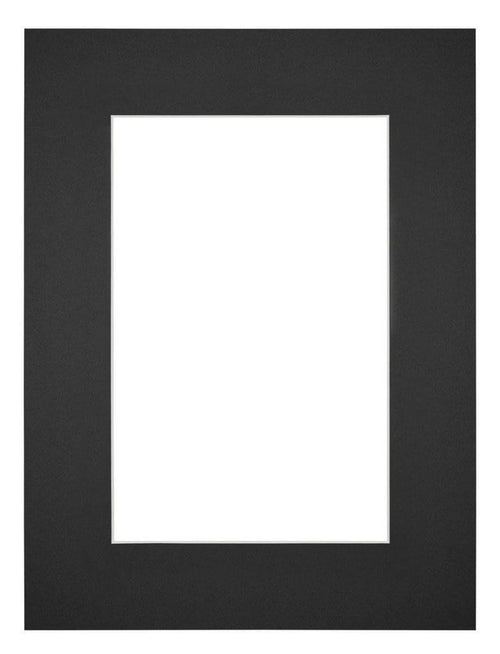 Passepartout 45x60cm Karton Schwarz Rand 6cm Gerade Vorne | Yourdecoration.de