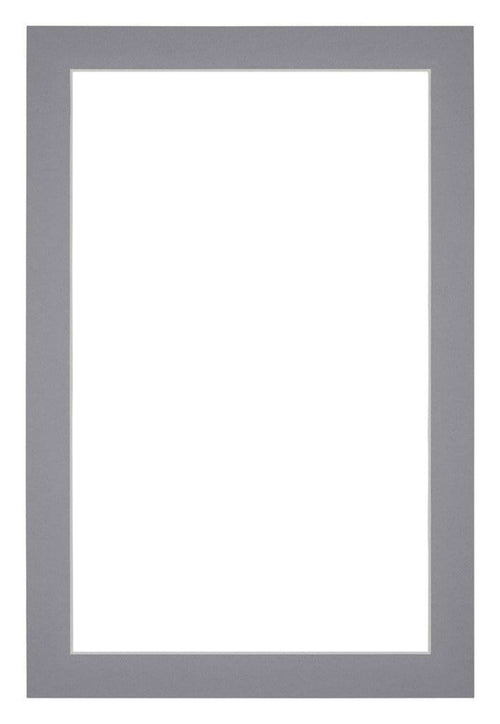 Passepartout 60x90cm Karton Grau Rand 3cm Gerade Vorne | Yourdecoration.de