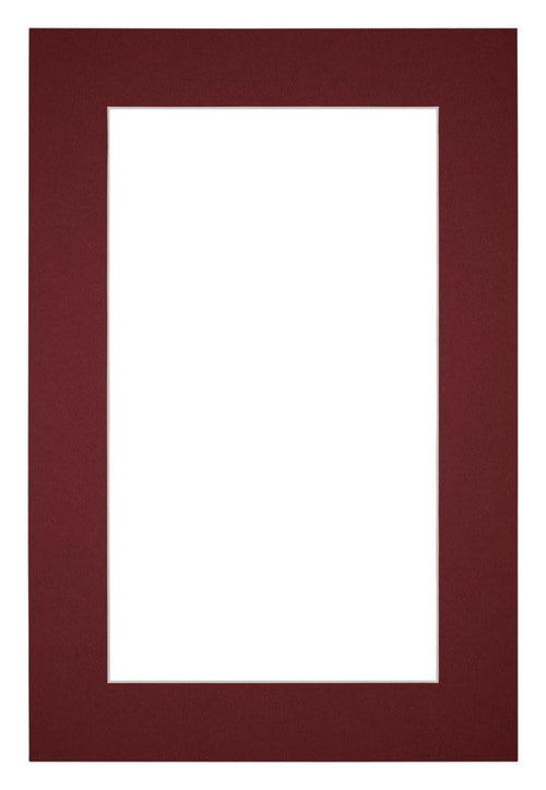 Passepartout 60x90cm Karton Weinrot Rand 5cm Gerade Vorne | Yourdecoration.de