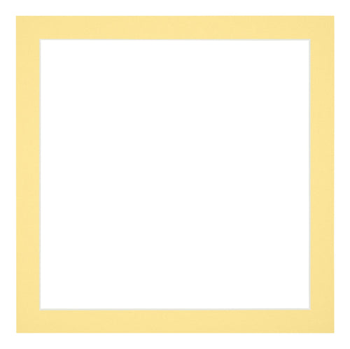Passepartout 25x25cm Karton Gelb Rand 3cm Gerade Vorne | Yourdecoration.de
