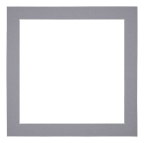 Passepartout 20x20cm Karton Grau Rand 4cm Gerade Vorne | Yourdecoration.de