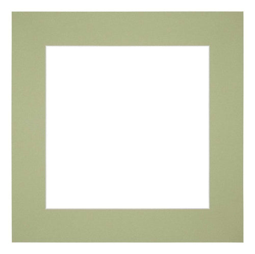 Passepartout 25x25cm Karton Mintgrun Rand 6cm Gerade Vorne | Yourdecoration.de