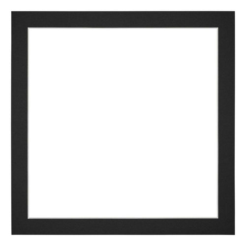 Passepartout 35x35cm Karton Schwarz Rand 3cm Gerade Vorne | Yourdecoration.de