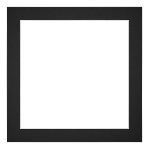 Passepartout 20x20cm Karton Schwarz Rand 4cm Gerade Vorne | Yourdecoration.de