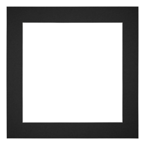 Passepartout 60x60cm Karton Schwarz Rand 5cm Gerade Vorne | Yourdecoration.de