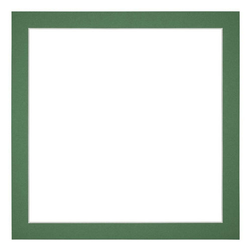 Passepartout 25x25cm Karton Waldgrun Rand 3cm Gerade Vorne | Yourdecoration.de