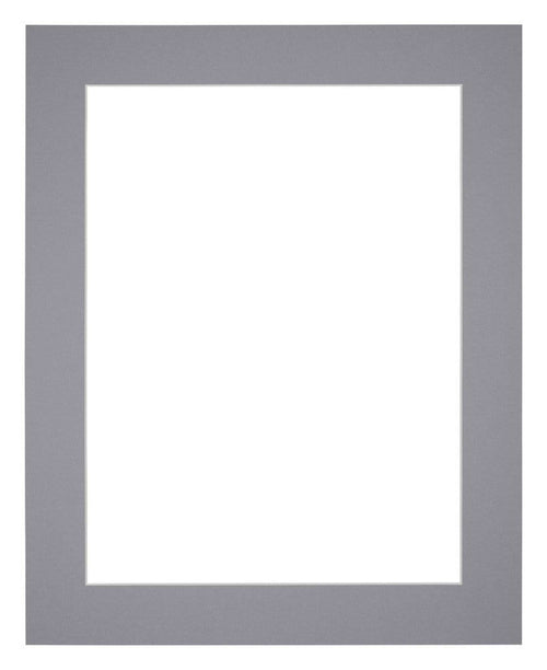 Passepartout 40x50cm Karton Grau Rand 5cm Gerade Vorne | Yourdecoration.de