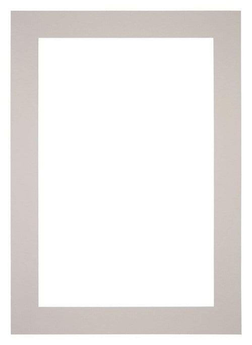 Passepartout 25x35cm Karton Grau Granit Rand 6cm Gerade Vorne | Yourdecoration.de