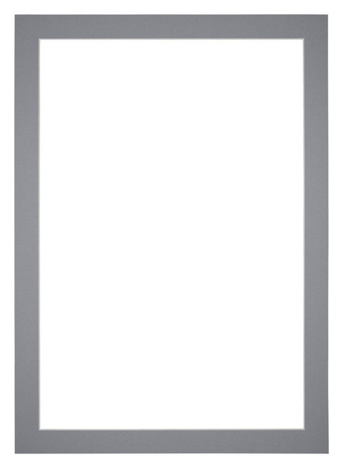 Passepartout 60x84cm Karton Grau Rand 4cm Gerade Vorne | Yourdecoration.de