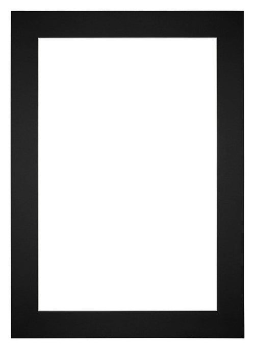 Passepartout 25x35cm Karton Schwarz Rand 6cm Gerade Vorne | Yourdecoration.de