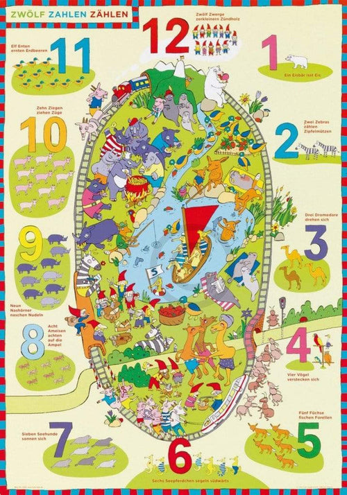 Gabriele Altevers Zwölf Zahlen zählen Kunstdruck 42x60cm | Yourdecoration.de
