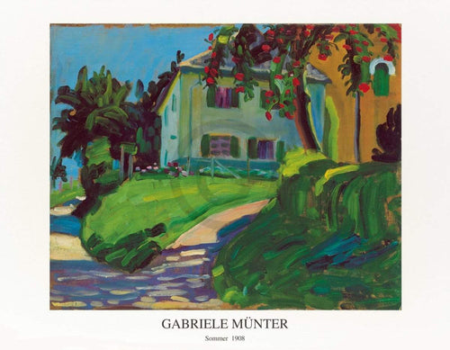 Gabriele Münter Sommer 1908 Haus mit Apfelbaum Kunstdruck 90x70cm | Yourdecoration.de