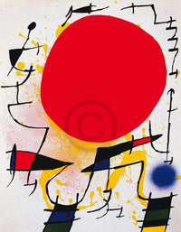 Joan Miro Le soleil rouge Kunstdruck 60x80cm | Yourdecoration.de
