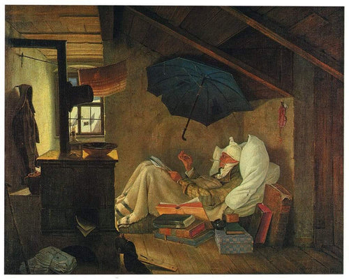 Carl Spitzweg Der arme Poet Kunstdruck 60x48cm | Yourdecoration.de