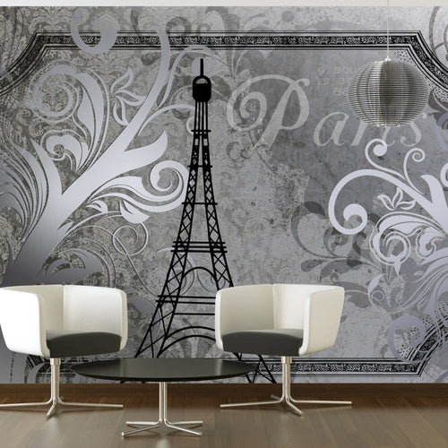 Fototapete - Vintage Paris Silver - Vliestapete