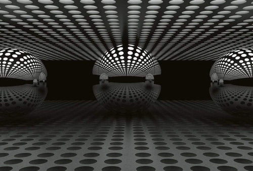Wizard+Genius 3D Sphere Silver Vlies Fototapete 384x260cm 8 bahnen | Yourdecoration.de