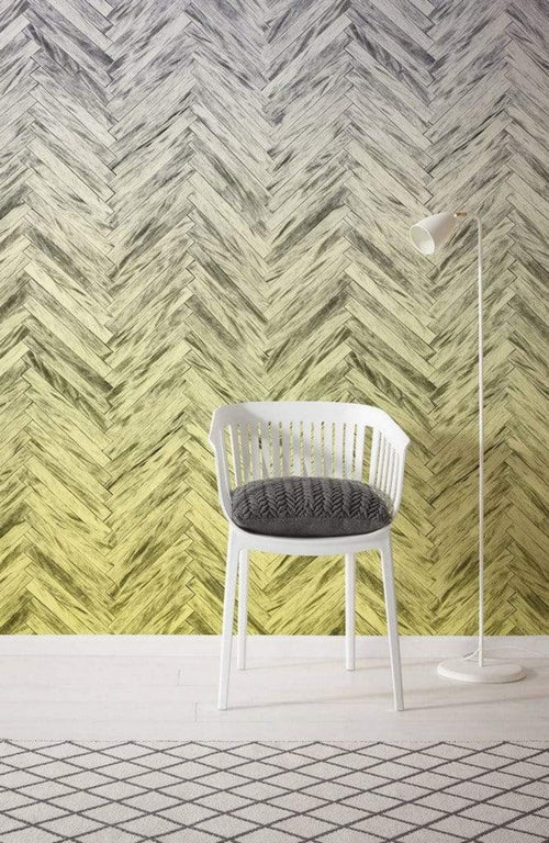 Komar Herringbone Yellow Vlies Fototapete 400x250cm 4 bahnen Sfeer | Yourdecoration.de