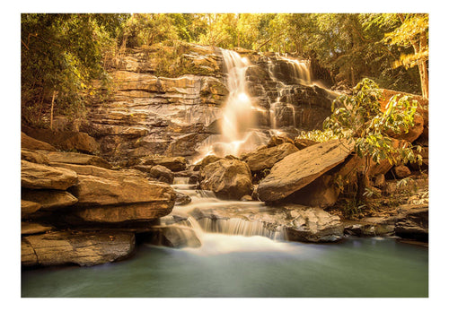 Fototapete - Sunny Waterfall - Vliestapete