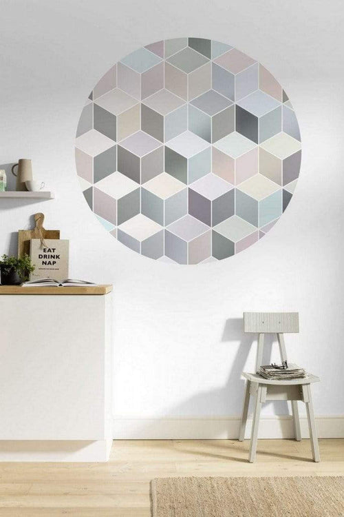 Komar Pastel Deluxe Vlies Fototapete 125x125cm Rund Sfeer | Yourdecoration.de
