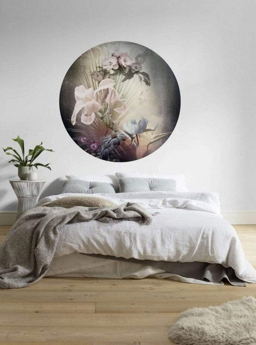 Komar Flemish Flowers Vlies Fototapete 125x125cm Rund Sfeer | Yourdecoration.de