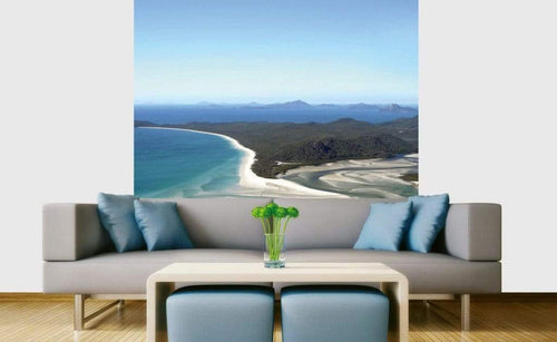 Dimex Aerial View of Beach Fototapete 225x250cm 3 Bahnen Sfeer | Yourdecoration.nl