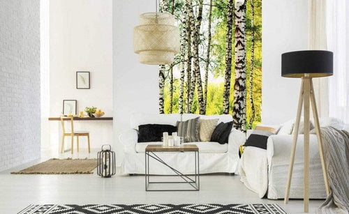 Dimex Birch Path Fototapete 150x250cm 2 Bahnen Sfeer | Yourdecoration.nl