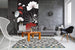 Dimex Flowers on Black Fototapete 150x250cm 2 Bahnen Sfeer | Yourdecoration.nl