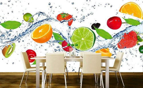 Dimex Fruits in Water Fototapete 375x250cm 5 Bahnen Sfeer | Yourdecoration.nl